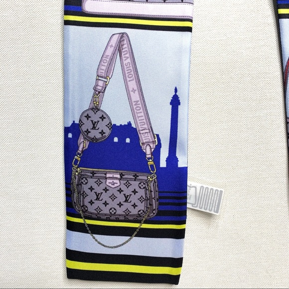 Louis Vuitton skyline blue scarf bandeau - Picture 8 of 14
